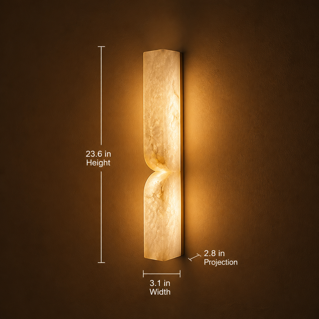 Minimalist Marble & Gold LED Wall Sconce - Image 6