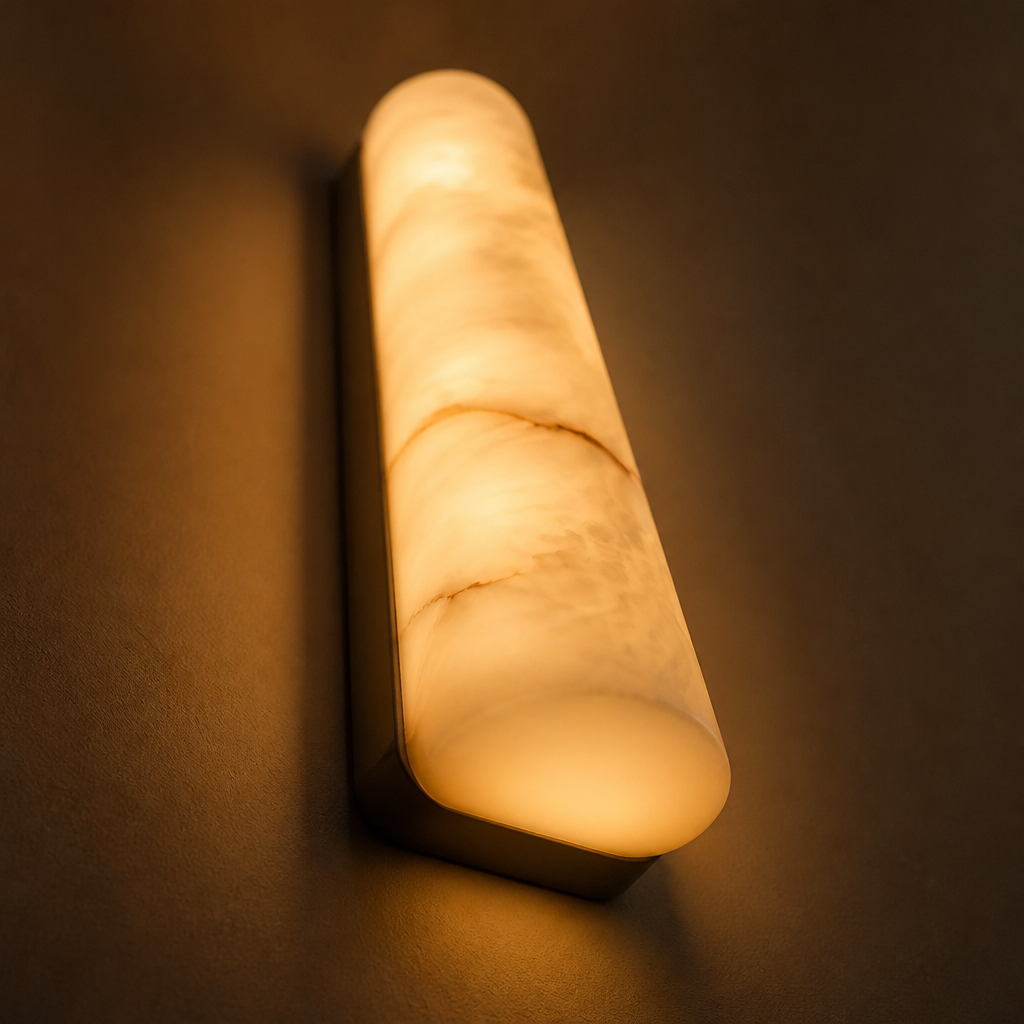 Minimalist Marble LED Long Oval Wall Sconce - Image 8