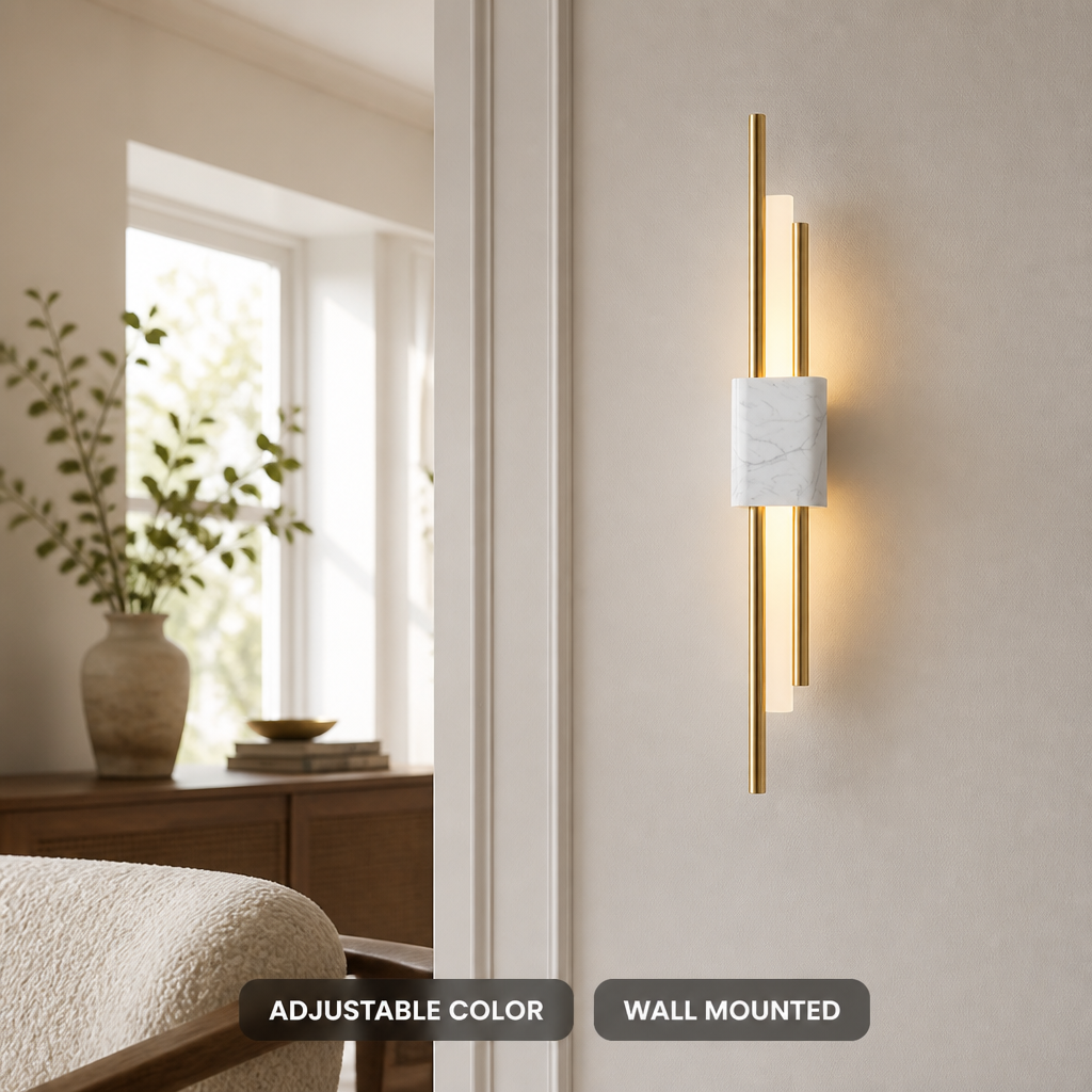 Minimalist Marble LED Wall Sconce - Image 2