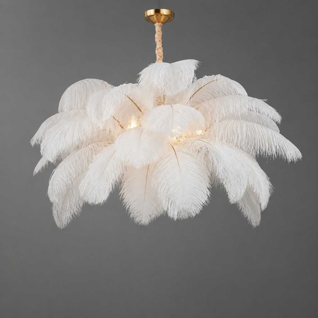 Scandinavian White Feather Pendant Light - Image 10