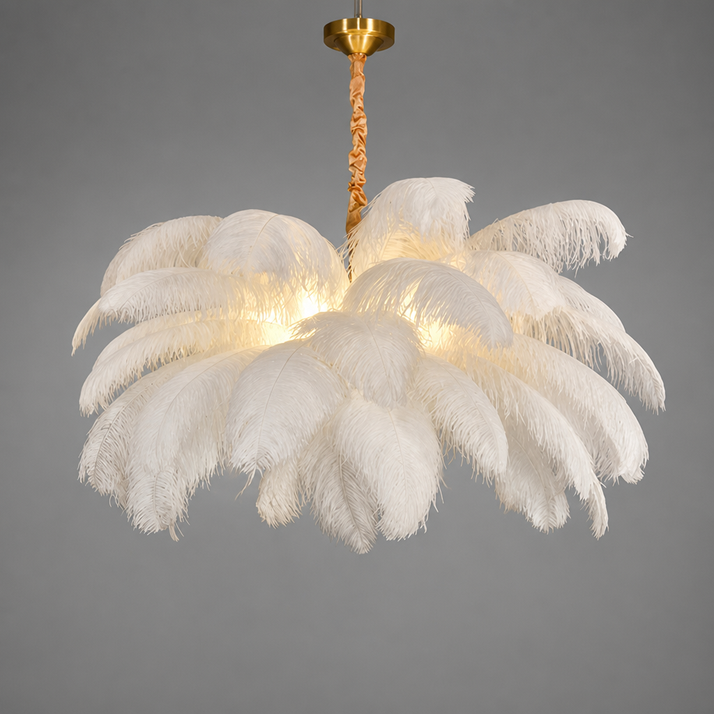 Scandinavian White Feather Pendant Light - Image 11