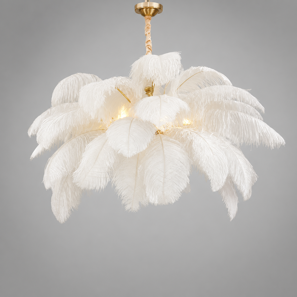 Scandinavian White Feather Pendant Light - Image 14