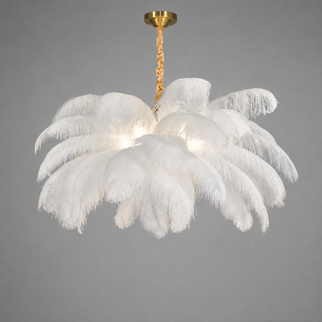 Scandinavian White Feather Pendant Light - Image 16