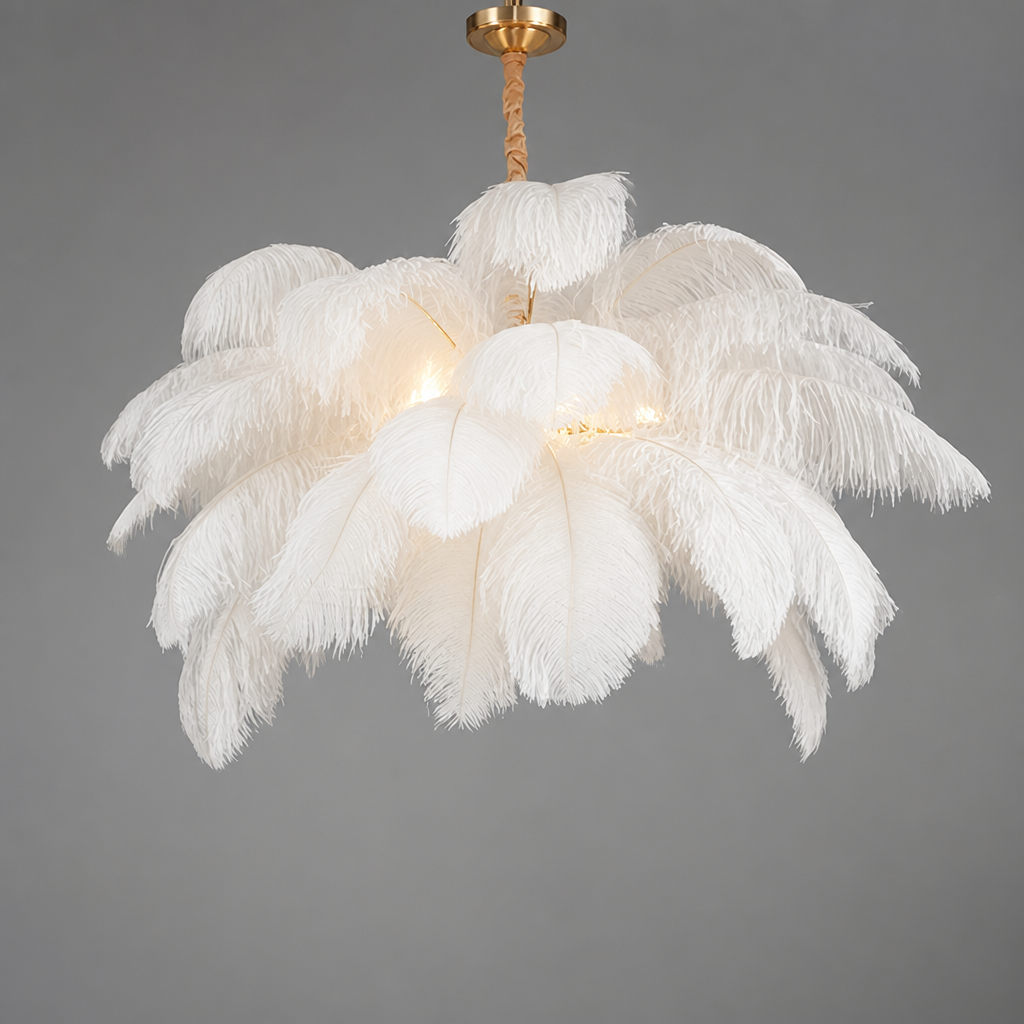 Scandinavian White Feather Pendant Light - Image 17