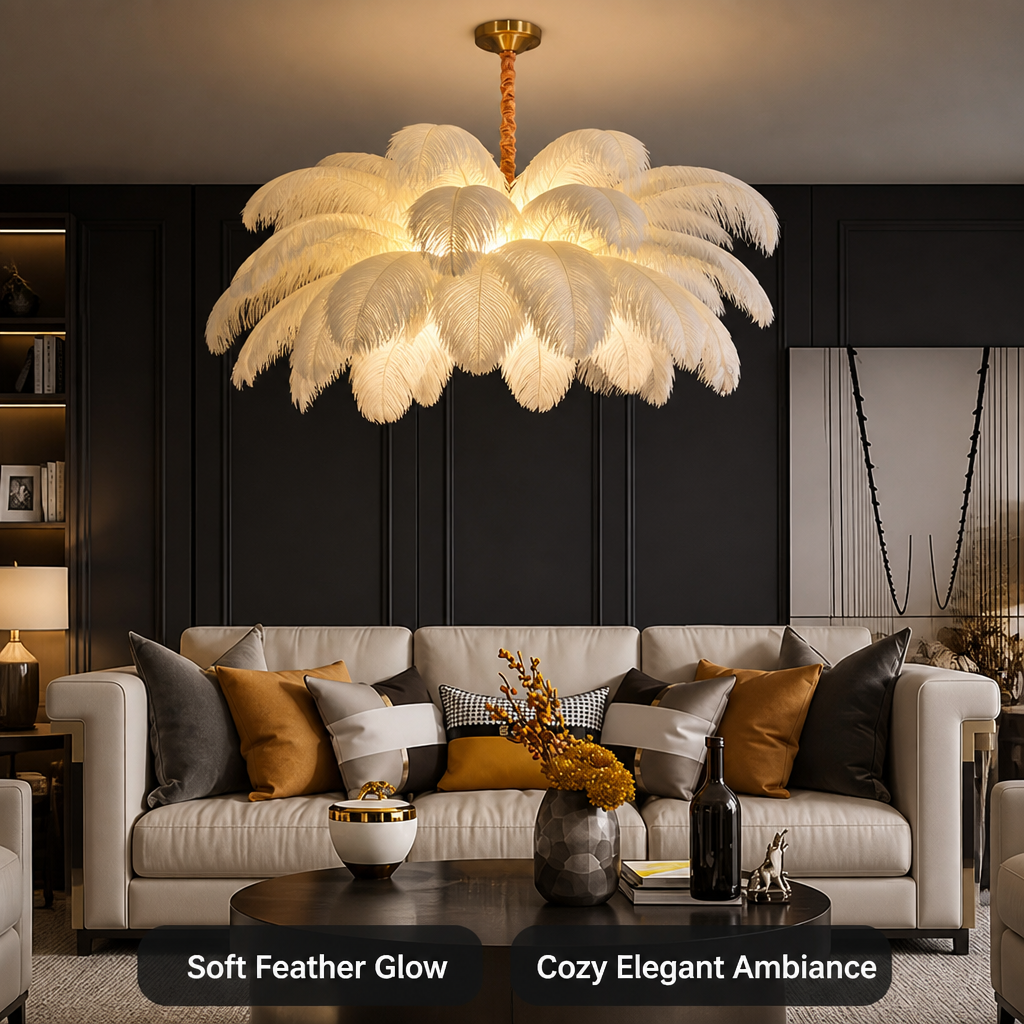 Scandinavian White Feather Pendant Light - Image 2