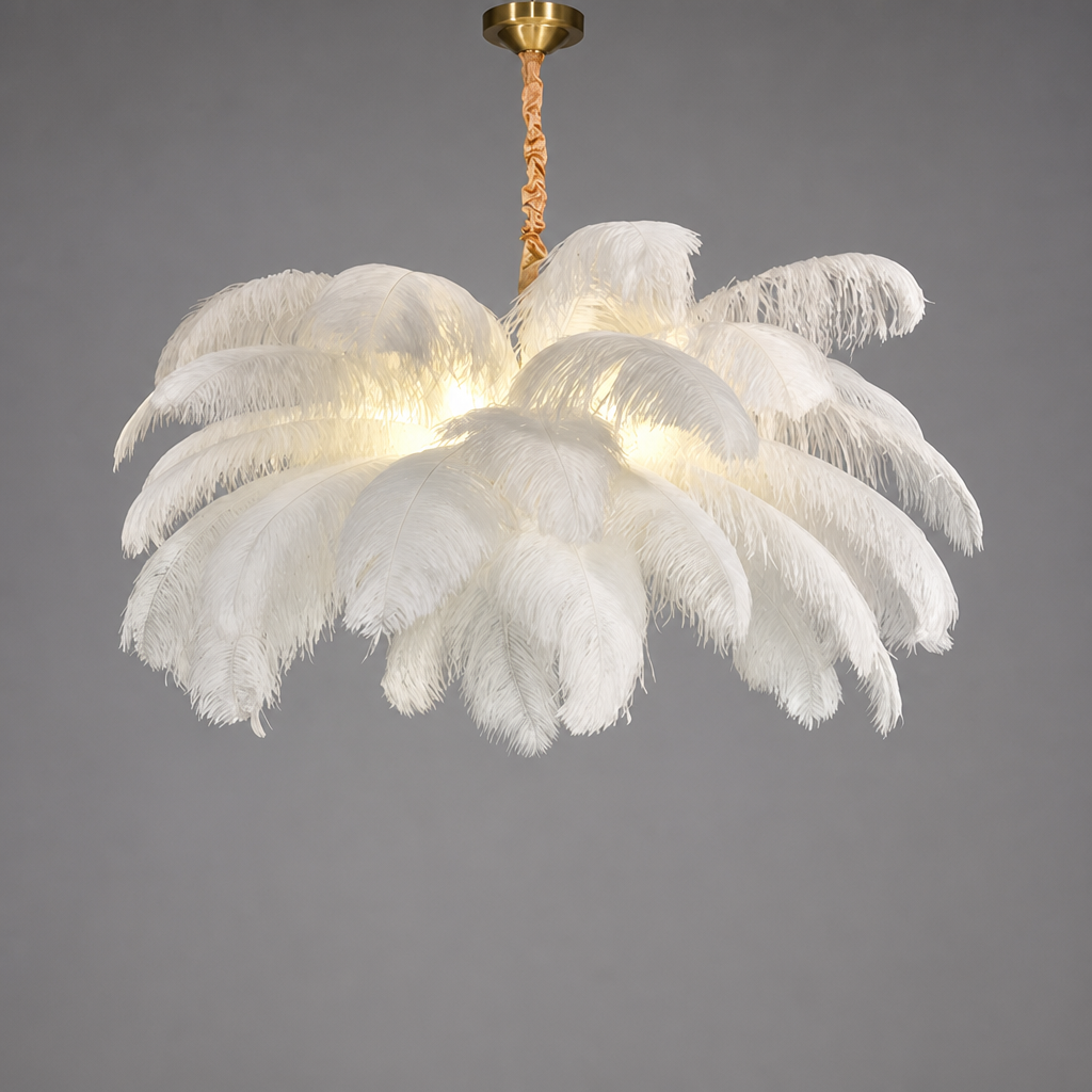 Scandinavian White Feather Pendant Light - Image 9